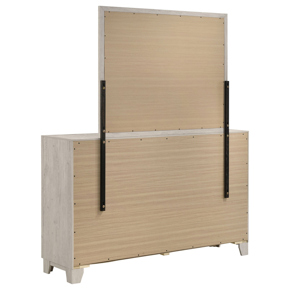 Farre Washed Grey 6-drawer Dresser With Mirror by Coaster at Eve Furniture