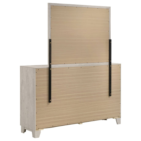 Farre Washed Grey 6-drawer Dresser With Mirror by Coaster at Eve Furniture