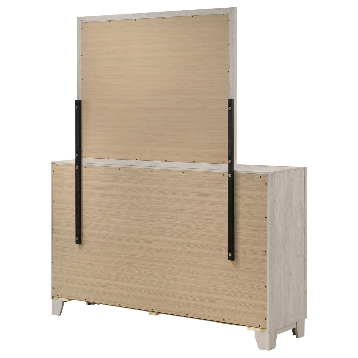 Farre Washed Grey 6-drawer Dresser With Mirror by Coaster at Eve Furniture
