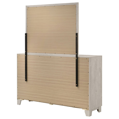 Farre Washed Grey 6-drawer Dresser With Mirror by Coaster at Eve Furniture