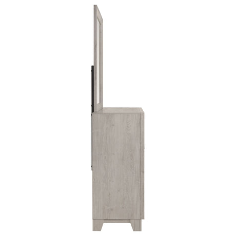 Farre Washed Grey 6-drawer Dresser With Mirror by Coaster at Eve Furniture