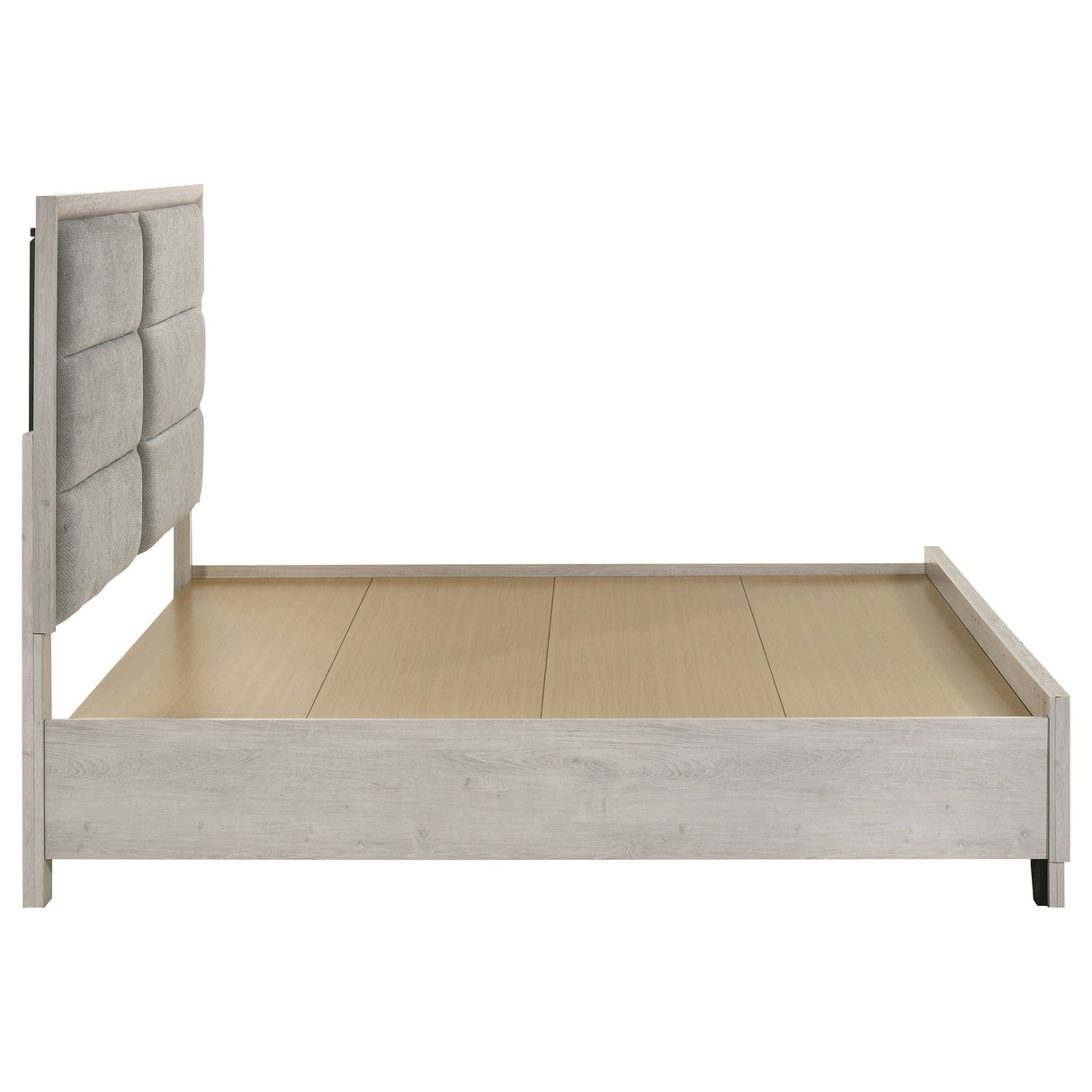 Farre Washed Grey Eastern King Upholstered Storage Platform Bed by Coaster at Eve Furniture