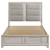 Farre Washed Grey Queen Upholstered Storage Platform Bed by Coaster at Eve Furniture