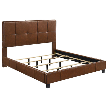 Farrell Brown California King Leatherette Panel Bed by Coaster at Eve Furniture