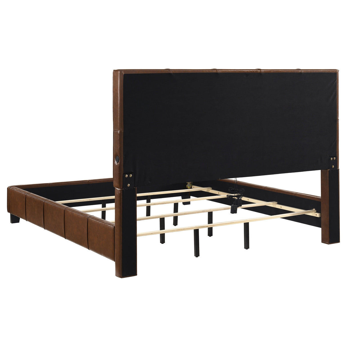 Farrell Brown California King Leatherette Panel Bed by Coaster at Eve Furniture