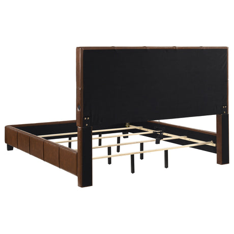Farrell Brown California King Leatherette Panel Bed by Coaster at Eve Furniture
