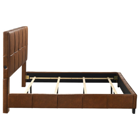 Farrell Brown California King Leatherette Panel Bed by Coaster at Eve Furniture