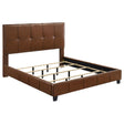 Farrell Brown California King Leatherette Panel Bed by Coaster at Eve Furniture