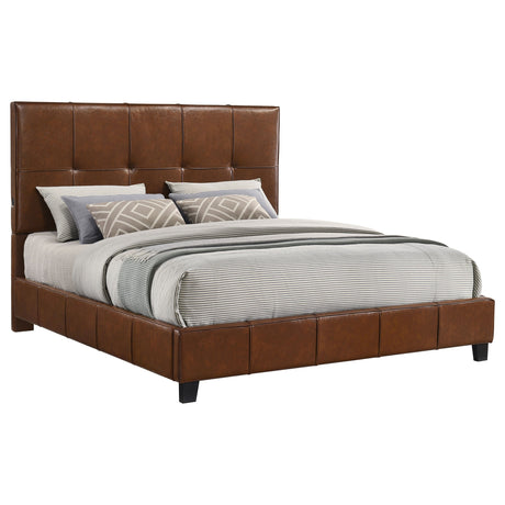 Farrell Brown California King Leatherette Panel Bed by Coaster at Eve Furniture