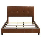 Farrell Brown Eastern King Leatherette Upholstered Panel Bed by Coaster at Eve Furniture