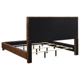 Farrell Brown Eastern King Leatherette Upholstered Panel Bed by Coaster at Eve Furniture