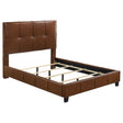 Farrell Brown Queen Leatherette Upholstered Panel Bed by Coaster at Eve Furniture