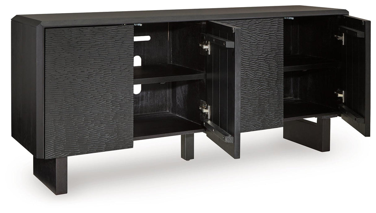 Farrelmore Black Accent Cabinet by Ashley at Eve Furniture