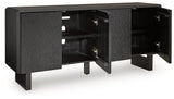 Farrelmore Black Accent Cabinet by Ashley at Eve Furniture