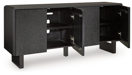 Farrelmore Black Accent Cabinet by Ashley at Eve Furniture