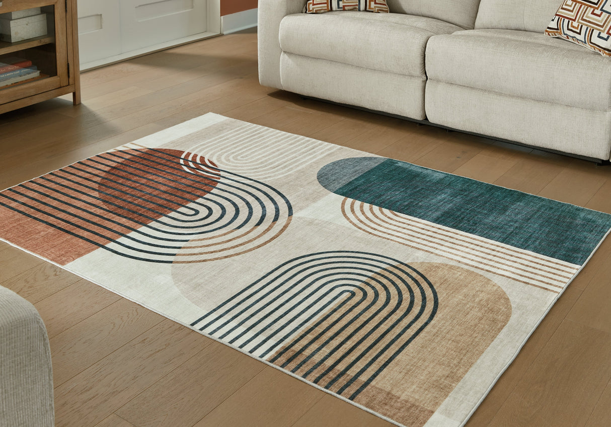 Farrendale Multi Washable Medium Rug by Ashley at Eve Furniture