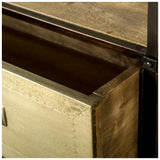 Farrow Brass Wood and Metal TV Stand Media Console with Storage by Mercana at Eve Furniture