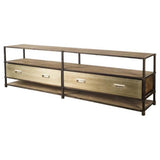 Farrow Brass Wood and Metal TV Stand Media Console with Storage by Mercana at Eve Furniture