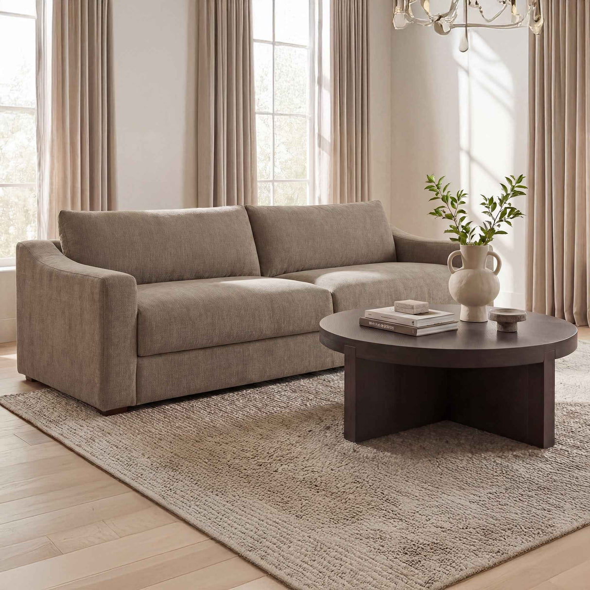 Farrow Taupe Sofa by Moe's Home at Eve Furniture