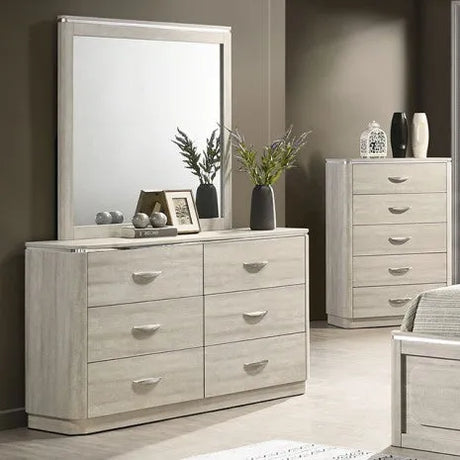 Farsund Dusty Gray 5-Piece Queen Bedroom Set by Furniture of America at Eve Furniture