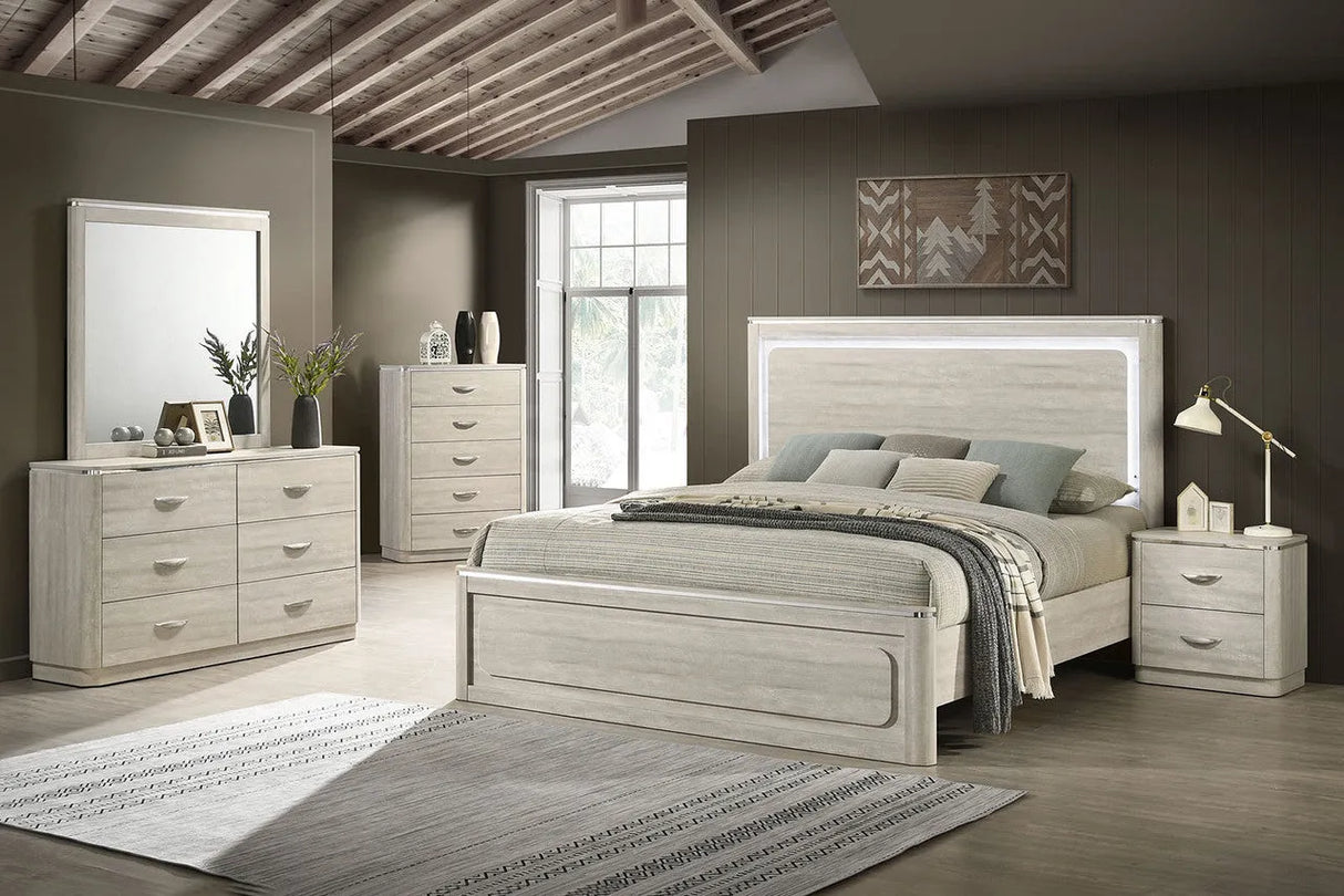 Farsund Dusty Gray 4-Piece Queen Bedroom Set by Furniture of America at Eve Furniture
