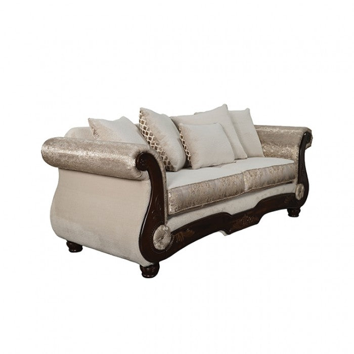 Fasciano Beige Tan 2- Piece Living Room Set by Furniture of America at Eve Furniture