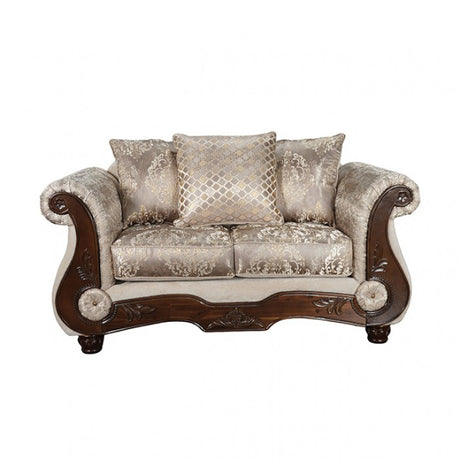 Fasciano Beige Tan Loveseat by Furniture of America at Eve Furniture