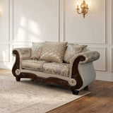 Fasciano Beige Tan Loveseat by Furniture of America at Eve Furniture