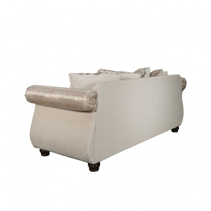 Fasciano Beige Tan/Dark Cherry- Living Room Set by Furniture of America at Eve Furniture