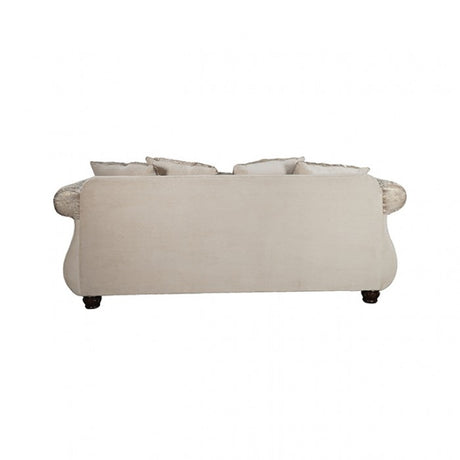Fasciano Beige Tan/Dark Cherry Sofa by Furniture of America at Eve Furniture