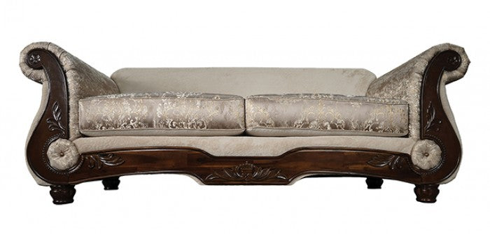 Fasciano Beige Tan/Dark Cherry- Living Room Set by Furniture of America at Eve Furniture
