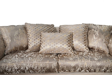 Fasciano Beige Tan/Dark Cherry Sofa by Furniture of America at Eve Furniture