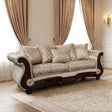 Fasciano Beige Tan/Dark Cherry- Living Room Set by Furniture of America at Eve Furniture