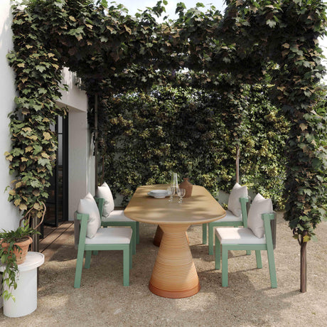 Fassa Terracotta Indoor / Outdoor 87" Oval Dining Table by TOV Furniture at Eve Furniture