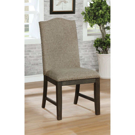 Faulk Espresso & Warm Gray 6-Piece Dining Room Set by Furniture of America at Eve Furniture