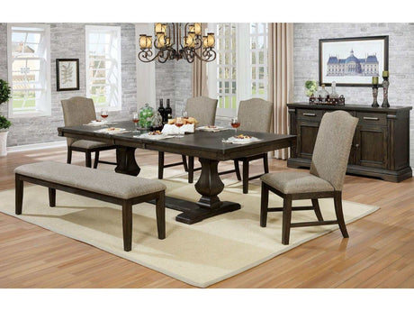 Faulk Espresso & Warm Gray 6-Piece Dining Room Set by Furniture of America at Eve Furniture