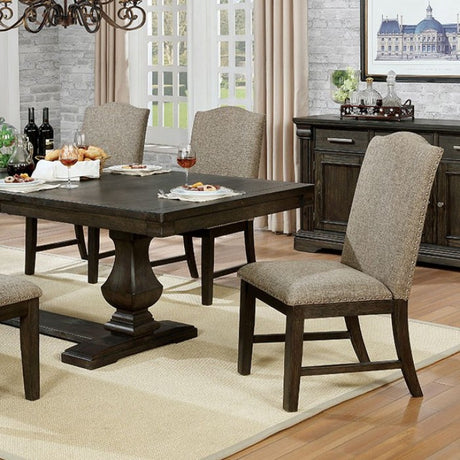 Faulk Espresso/Warm Gray Dining Table by Furniture of America at Eve Furniture