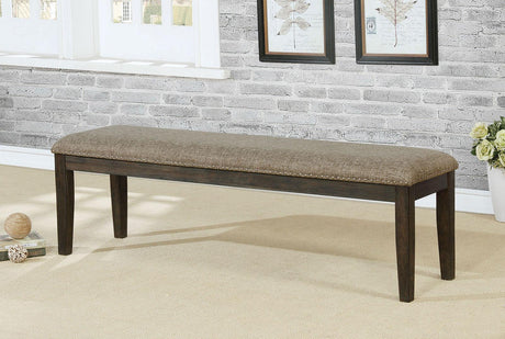 Faulk Espresso/Warm Gray Bench by Furniture of America at Eve Furniture