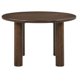 Faulkner Brown Oak 48-inch Round Wood Dining Table by Coaster at Eve Furniture