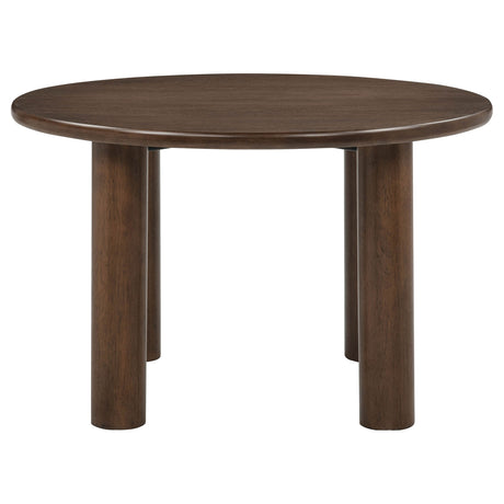 Faulkner Brown Oak 48-inch Round Wood Dining Table by Coaster at Eve Furniture