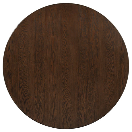 Faulkner Brown Oak 48-inch Round Wood Dining Table by Coaster at Eve Furniture