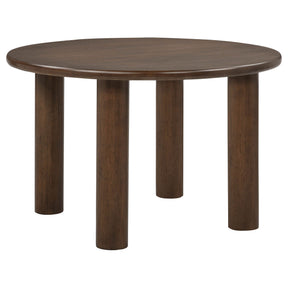 Faulkner Brown Oak 48-inch Round Wood Dining Table by Coaster at Eve Furniture