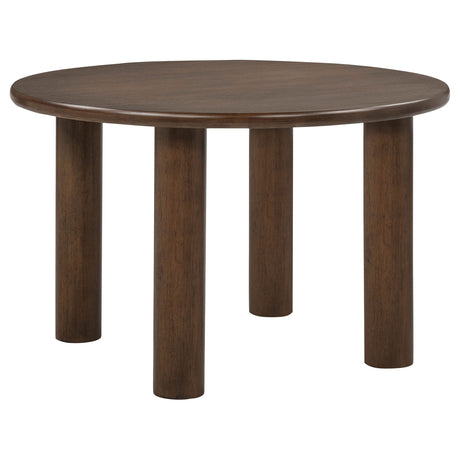 Faulkner Brown Oak 48-inch Round Wood Dining Table by Coaster at Eve Furniture
