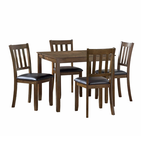 Faust Charcoal Brown 5-Piece Dining Set by Homelegance at Eve Furniture