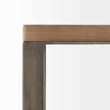 Faye 14L x 18W x 26H Medium Brown Wood W/ Antique Nickel Finished Metal Base C Side Table by Mercana at Eve Furniture