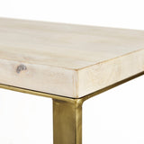 Faye Beige Finished Wood W/Gold Metal Base Console Table by Mercana at Eve Furniture