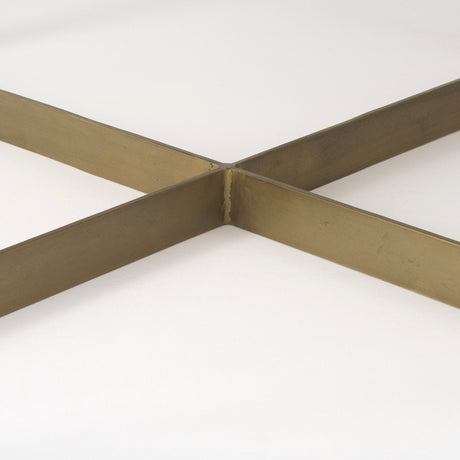Faye Beige Finished Wood W/Gold Metal Base Square Coffee Table by Mercana at Eve Furniture