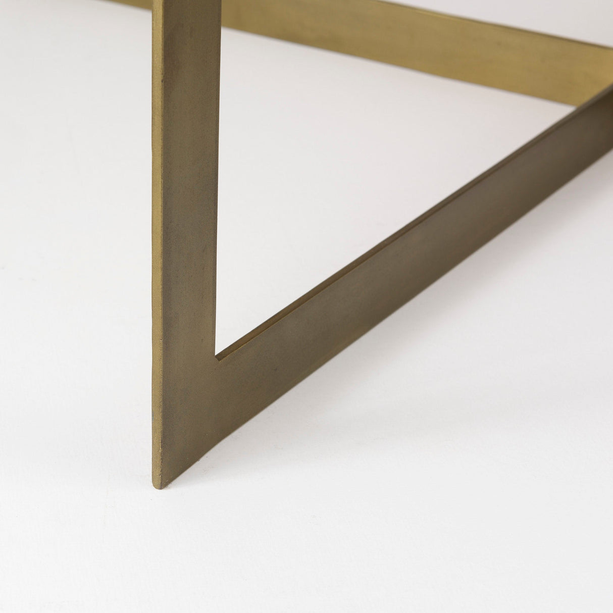 Faye Beige Finished Wood W/Gold Metal Base Square Coffee Table by Mercana at Eve Furniture
