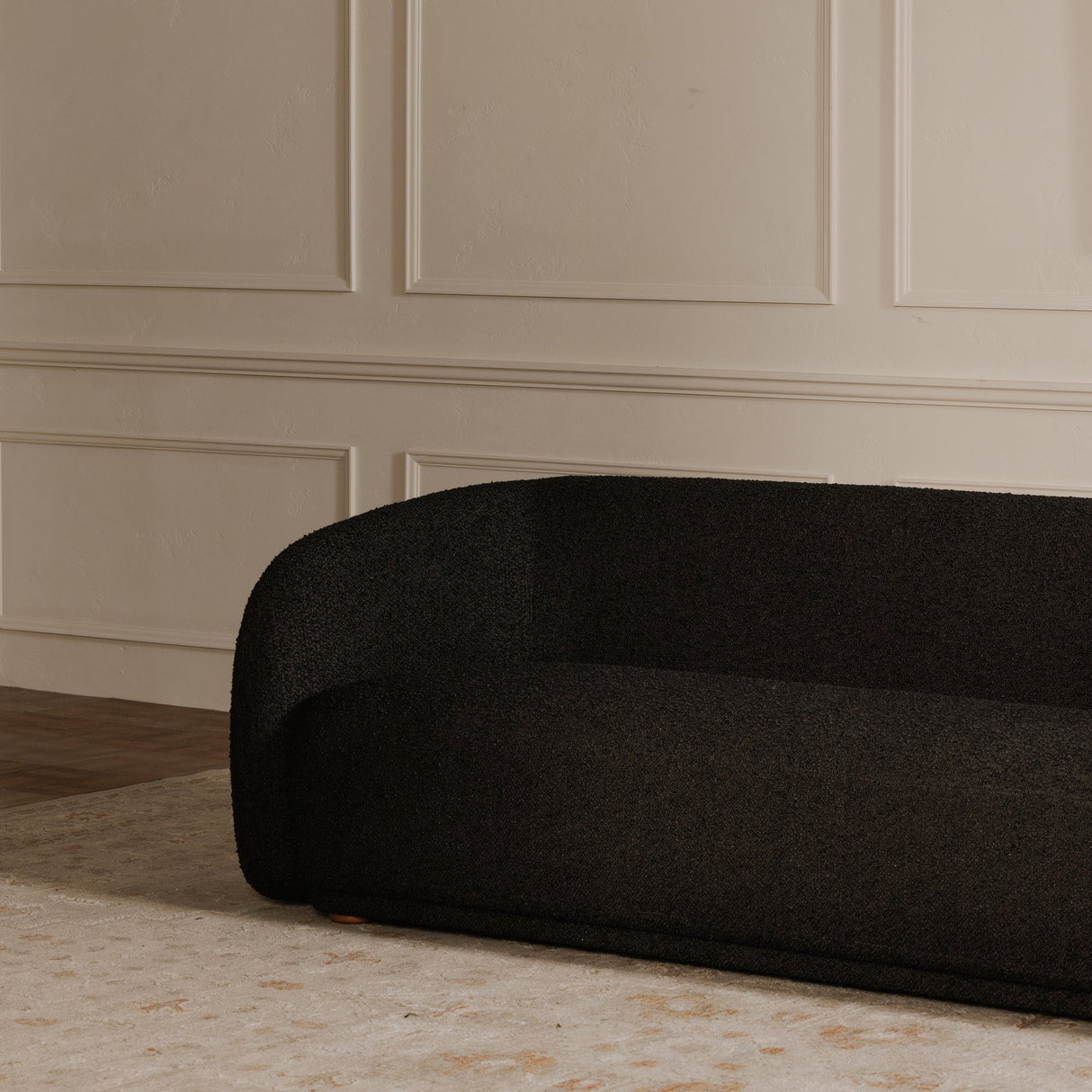 Faye Black Boucle Sofa by Moe's Home at Eve Furniture