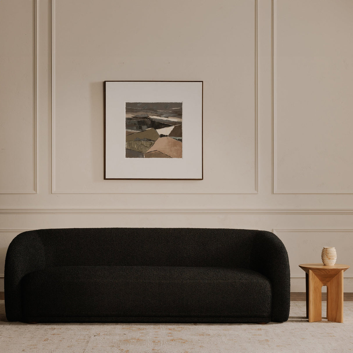 Faye Black Boucle Sofa by Moe's Home at Eve Furniture